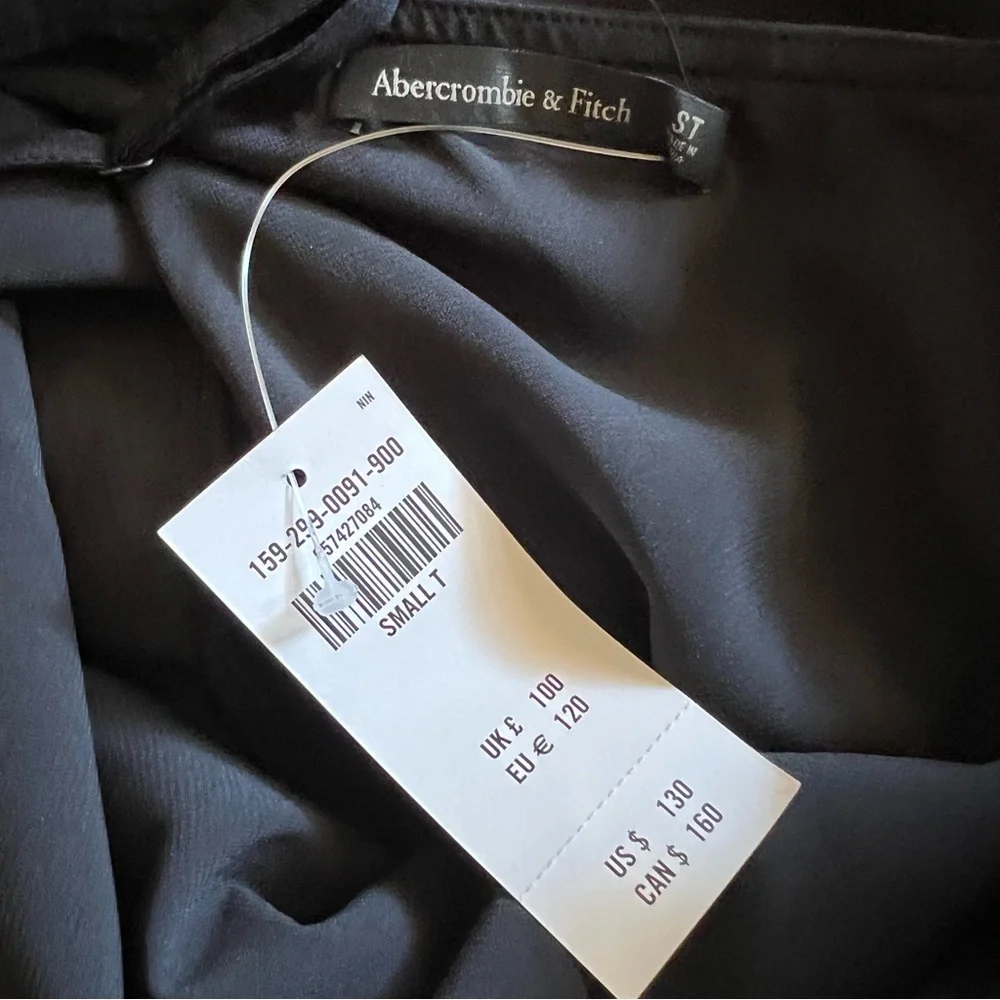 Abercrombie & Fitch Black Draped Ruffle Maxi Dress Size Small T